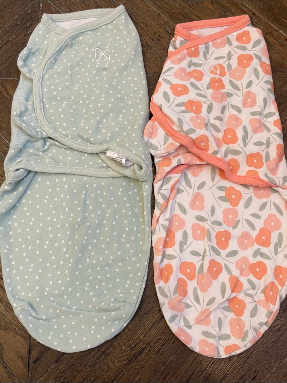 SwaddleMe Coral Floral & Mint Dot Baby Swaddle Set